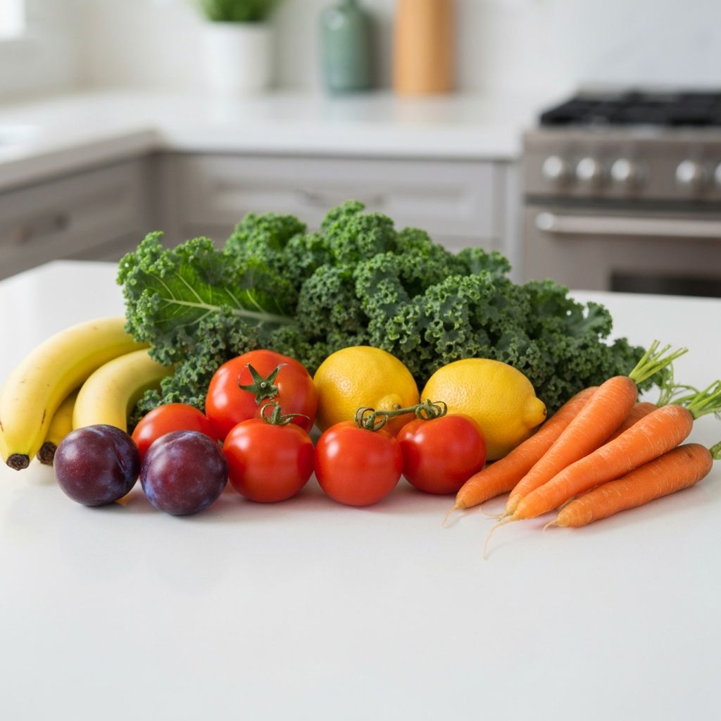 Fresh healthy foods and vegetables